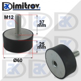 Антивибрационен тампон М12 х Ø 60 х 25 mm